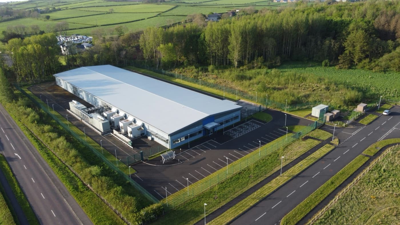 Structural steel framing on an industrial build